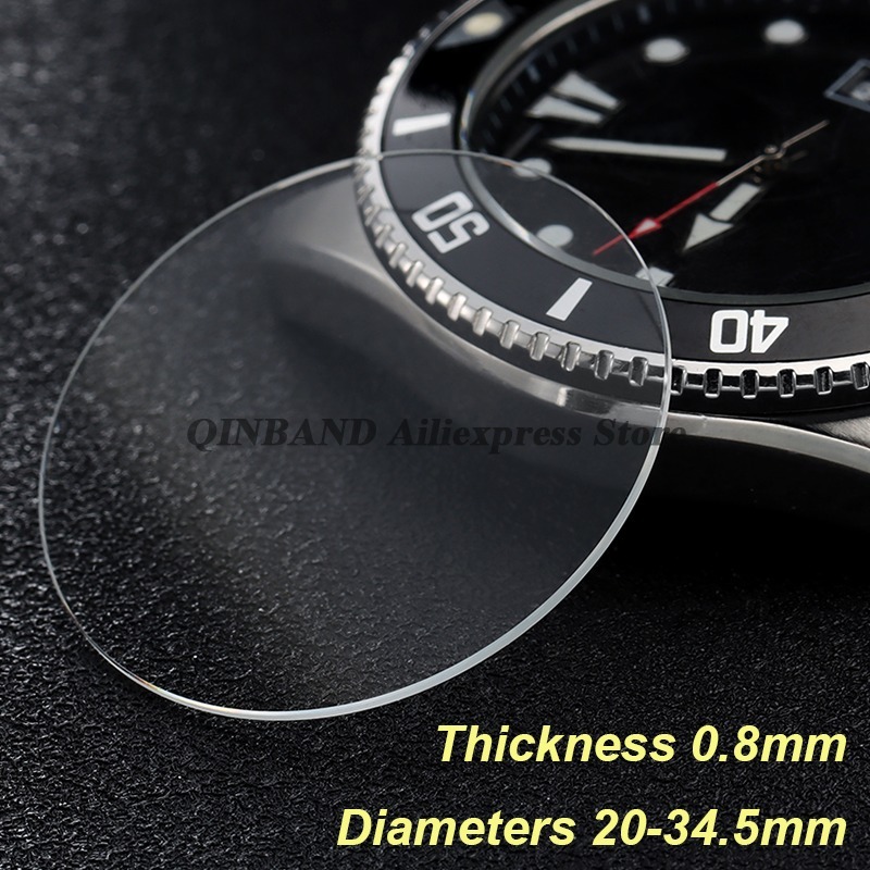 Watch Crystal Replacement - 0,8 mm Dicke, Durchmesser 20-34,5 mm,