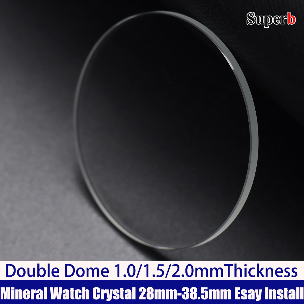 Watch Crystal Replacement - Doppelkuppel 1,0/1,5/2,0mm Dicke Mineral-Uhrenglas 28mm-38,5mm Uhrglas-Ersatz