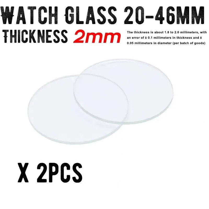Watch Crystal Replacement - 【2 Stück】 Dicke 2,0 mm, rundes