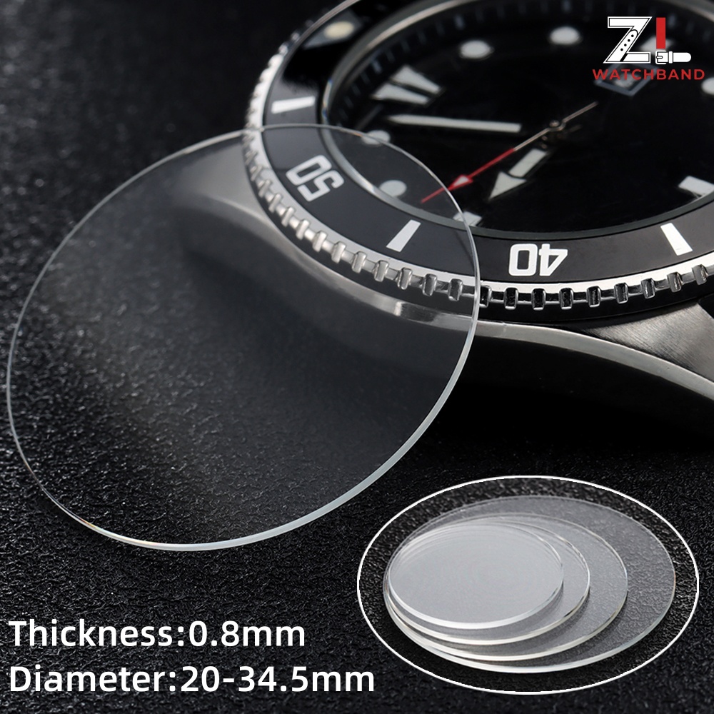 Watch Crystal Replacement - 1/2 Stück Uhrenglas, Saphir-Ersatzglas, flach, 0,8