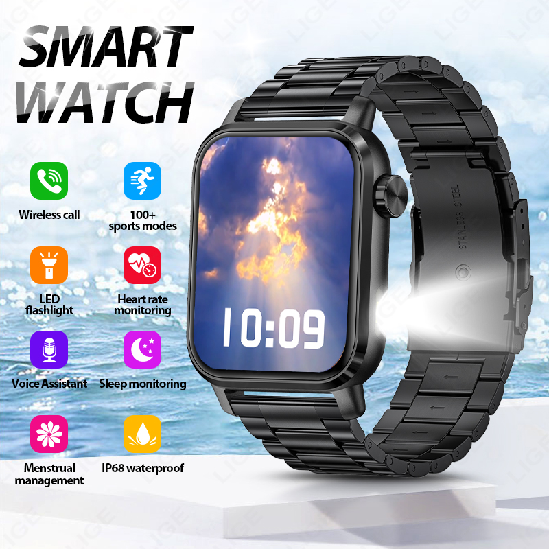 Smartwatch Watches For Sale - LIGE Smartwatch Sport-Fitness-Tracker Bluetooth-Anruf Wasserdicht Gesundheitsmonitor