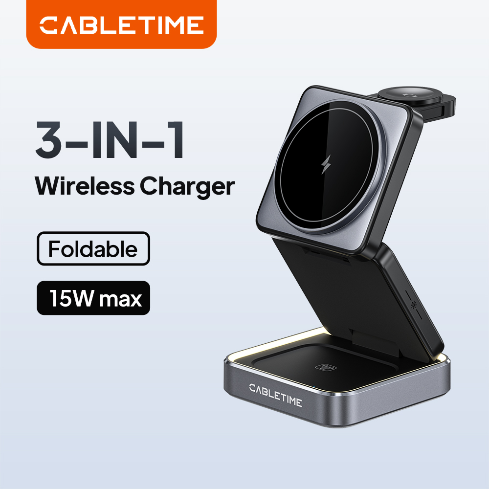 Iwatch Smartwatch - CABLETIME Faltbarer Magnetischer 3-in-1 Kabelloser Ladeständer