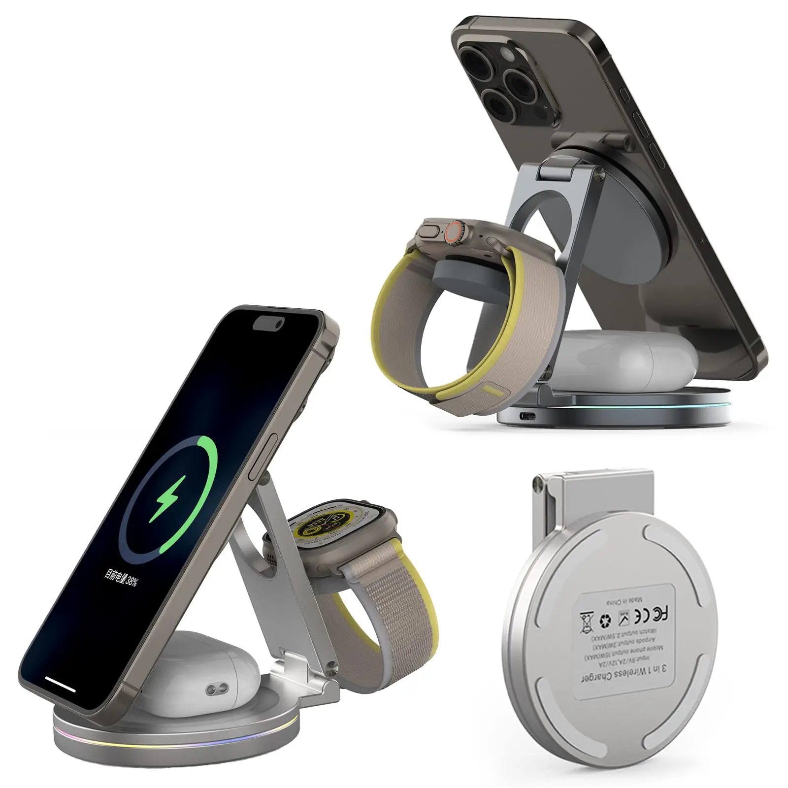 Faltbares 3-in-1 Magnetisches  – Iwatch Smartwatch Bewertung und Preis